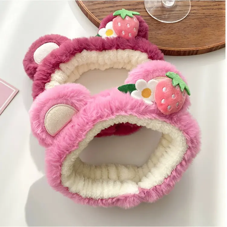Pink Plush Bear Ear Hairband for Girls — feature 5