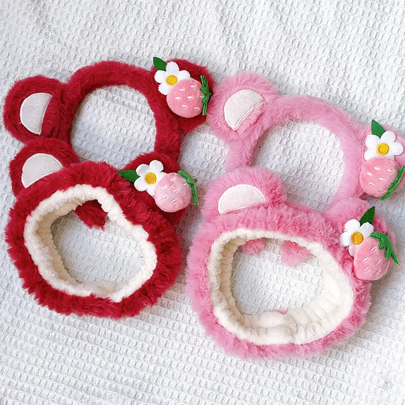 Pink Plush Bear Ear Hairband for Girls — feature 6