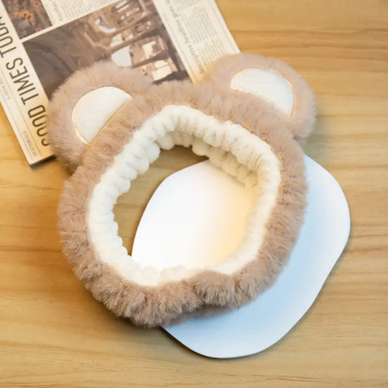 Pink Plush Bear Ear Hairband for Girls - Image 3