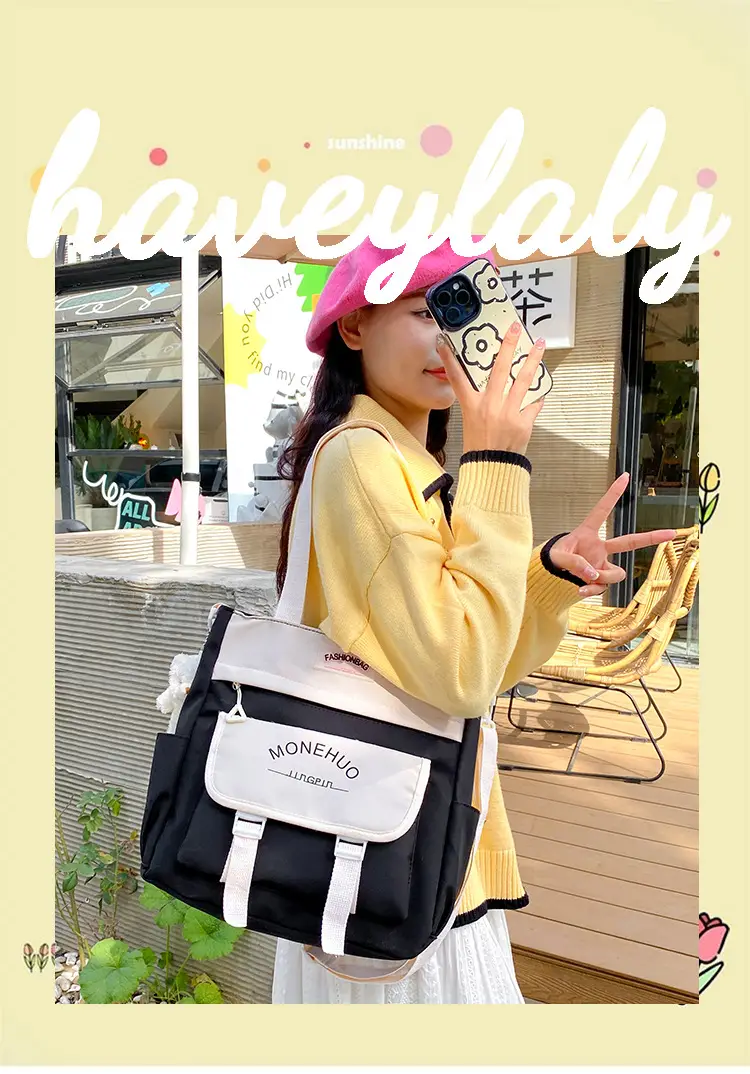 Pink Korean Style Large Tutoring Bag for Girls — feature 4