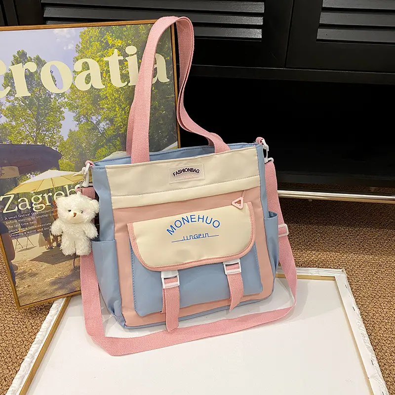 Pink Korean Style Large Tutoring Bag for Girls - Image 4