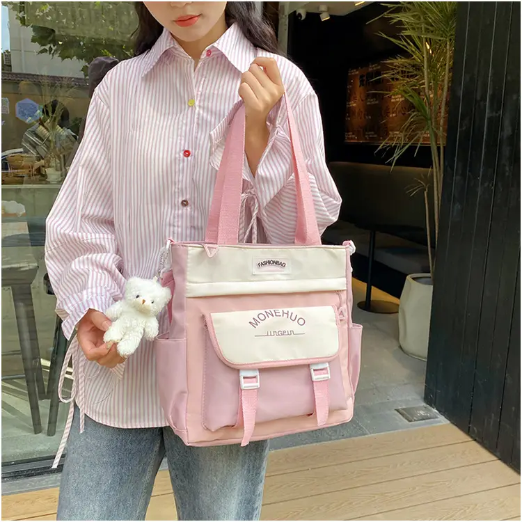 Pink Korean Style Large Tutoring Bag for Girls - Image 7