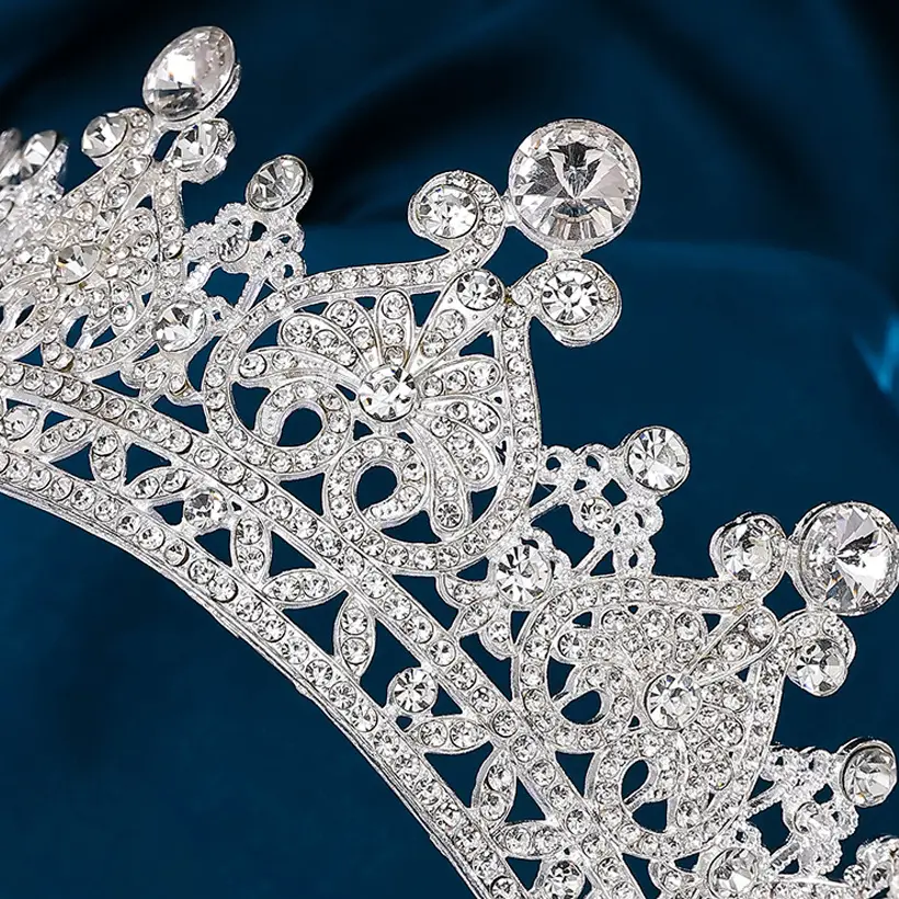 European Bridal Crown with Rhinestones for Wedding - Image 6