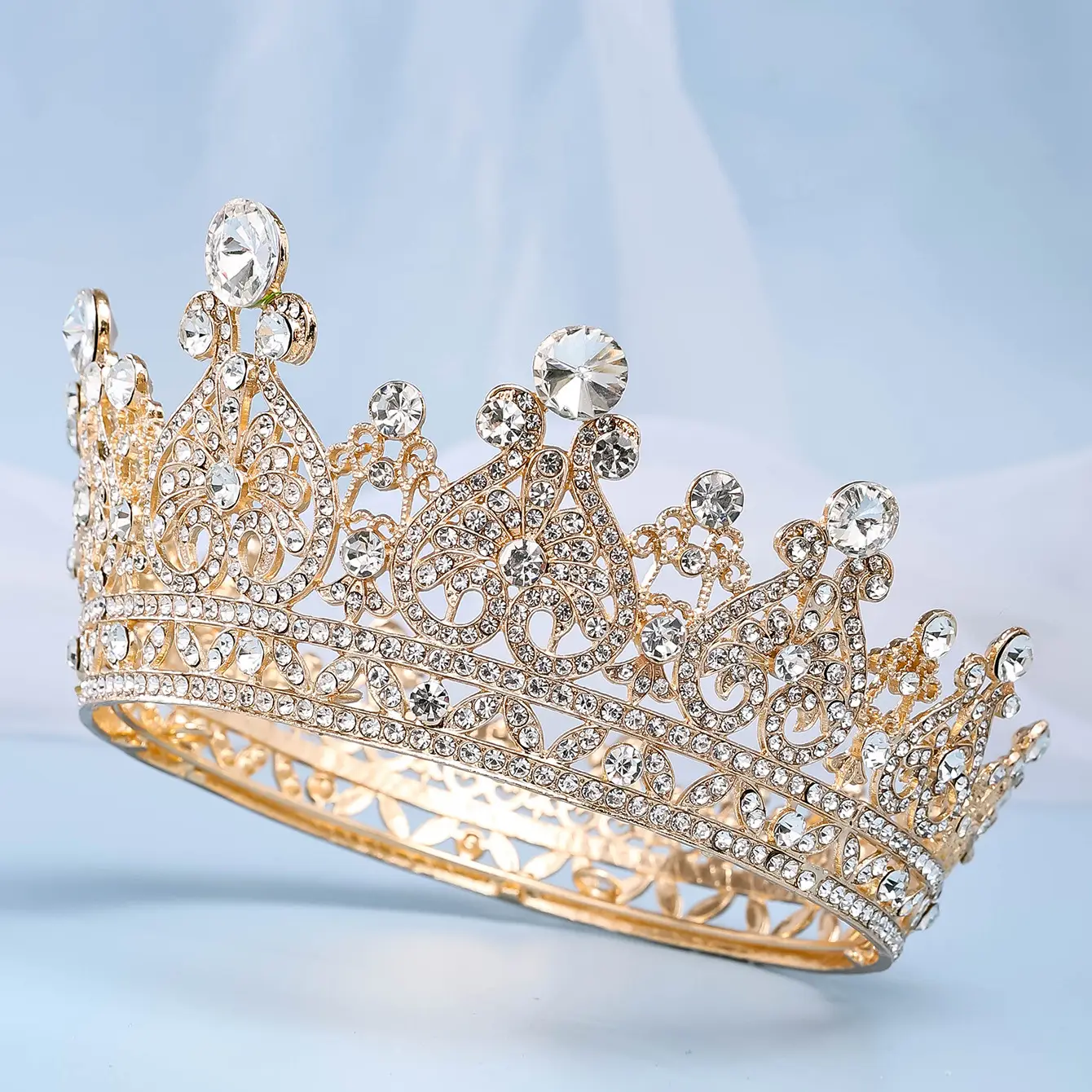 European Bridal Crown with Rhinestones for Wedding — feature 4