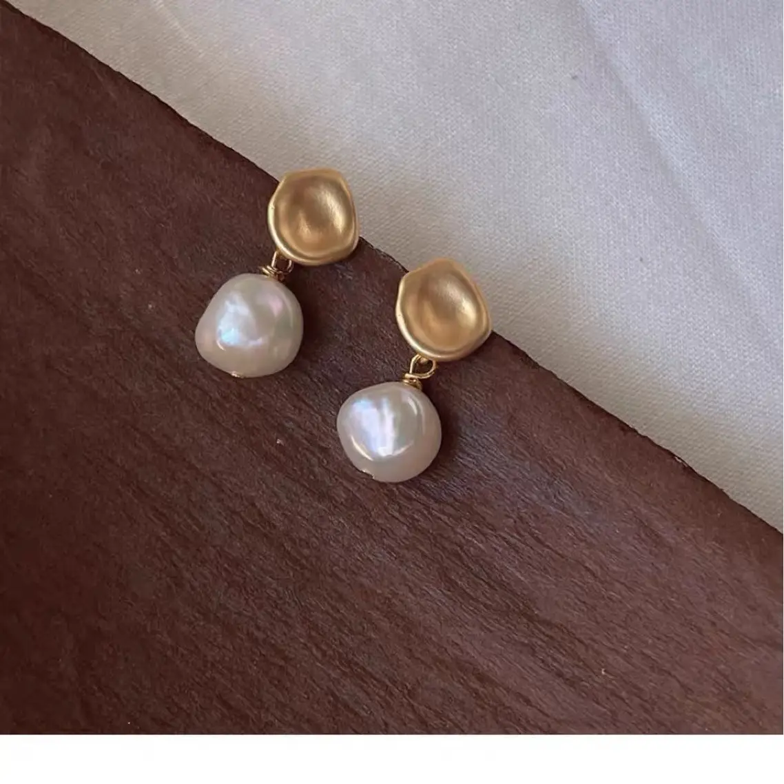 Natural Baroque Pearl Earrings for Women