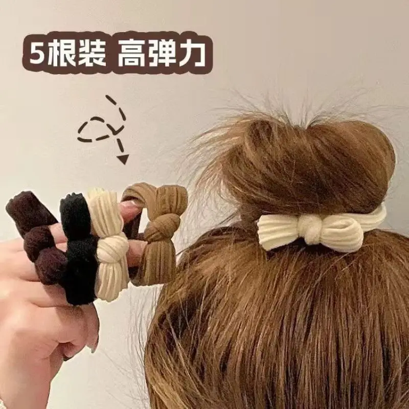 Korean Bow Knot Hair Ties Rubber Band High Ponytail - Image 3