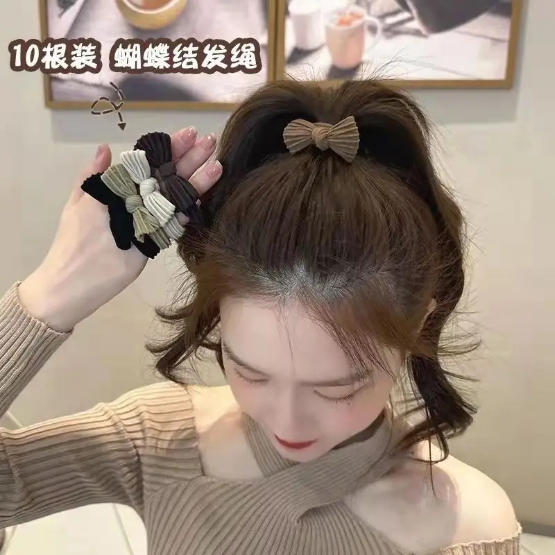 Korean Bow Knot Hair Ties Rubber Band High Ponytail — feature 5