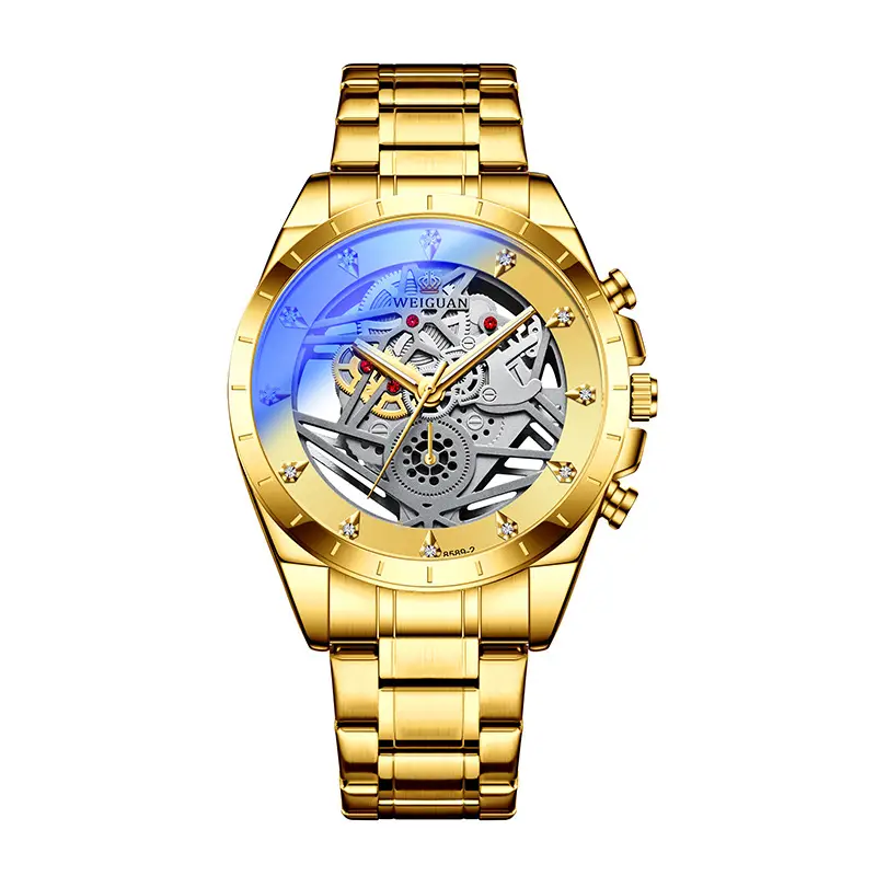 Men's Gold Skeleton Watch with Full Automatic Mechanism - Image 6
