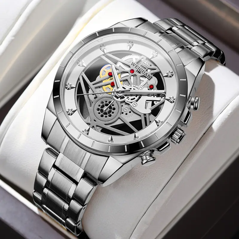 Men's Gold Skeleton Watch with Full Automatic Mechanism — feature 7