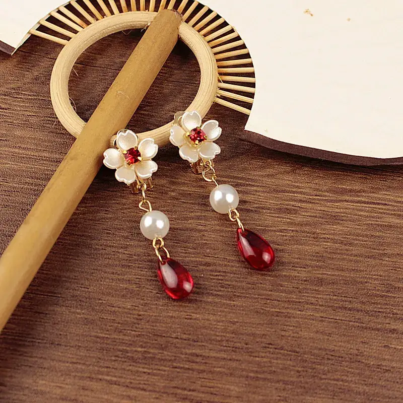 Ancient Red Cherry Earrings for Women - Image 5