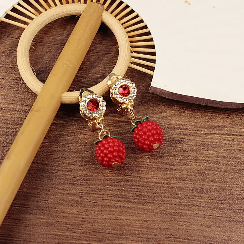 Ancient Red Cherry Earrings for Women - Image 6