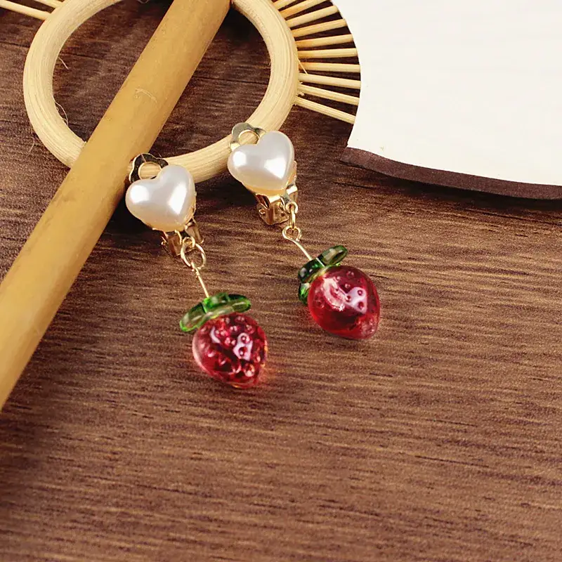 Ancient Red Cherry Earrings for Women - Image 7