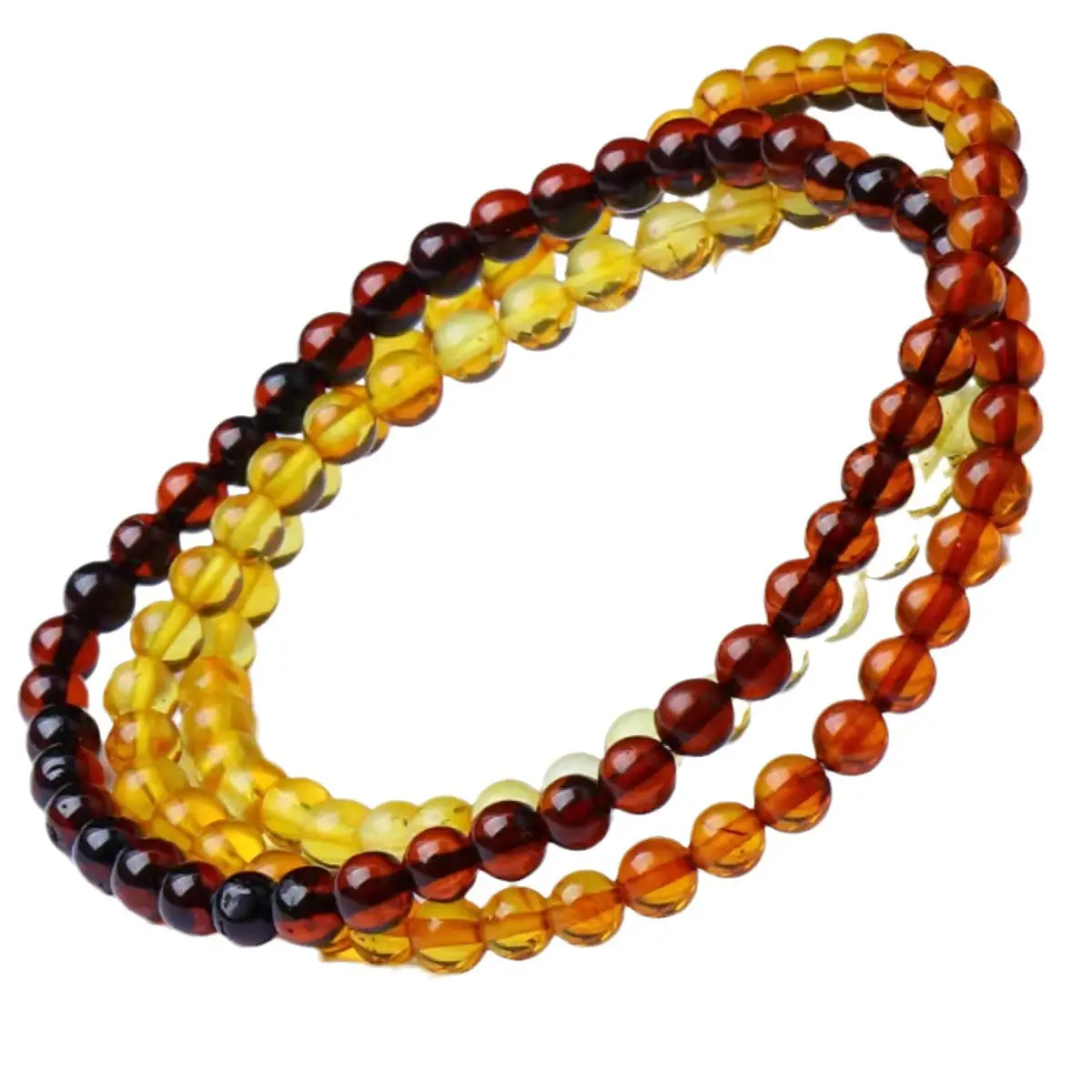 Natural Amber Lanyard Blood Pepper Wax Necklace Rope Rainbow Woolen Chain Hanging Chain Three Circle Bracelet - Image 5