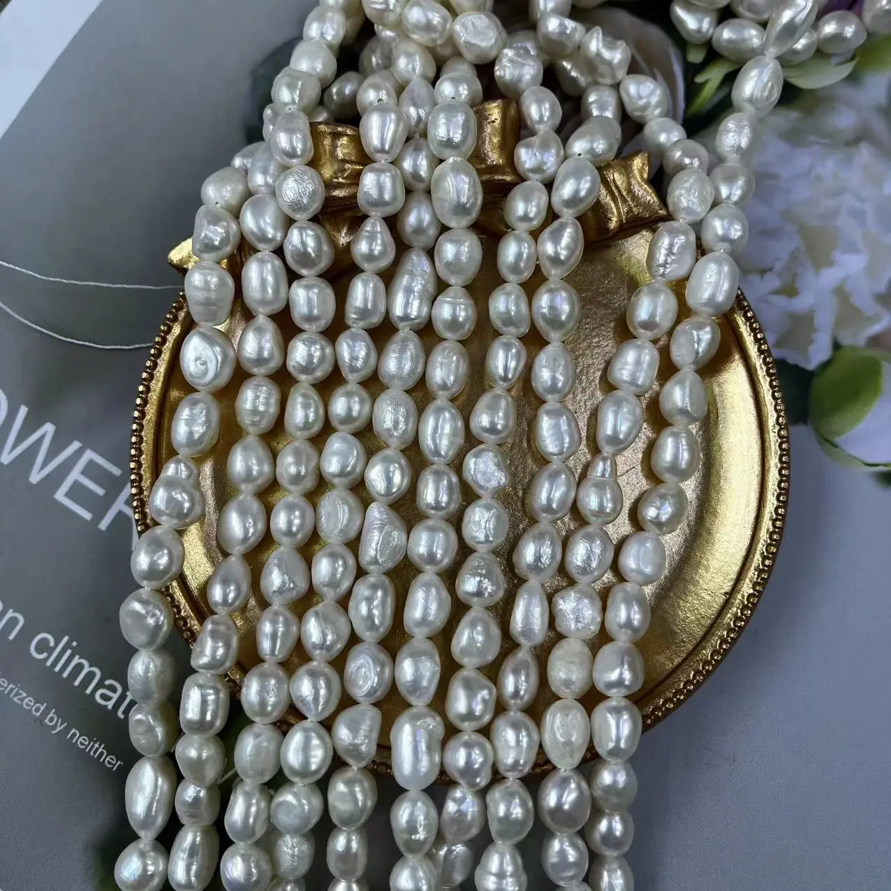 Natural Freshwater Pearl Light Baroque Necklace Bracelet
