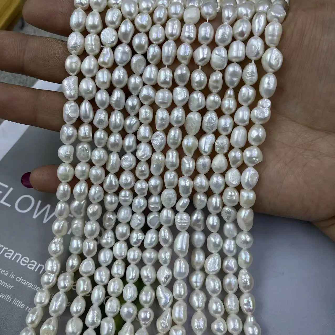Natural Freshwater Pearl Light Baroque Necklace Bracelet — feature 2