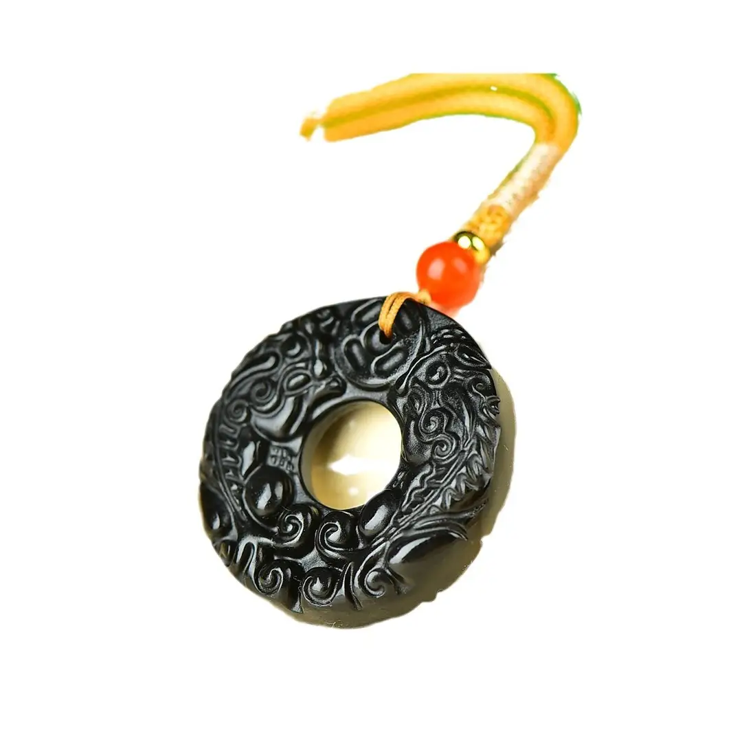 Black Gold Jade Beast Double Sided Pendant - Image 5