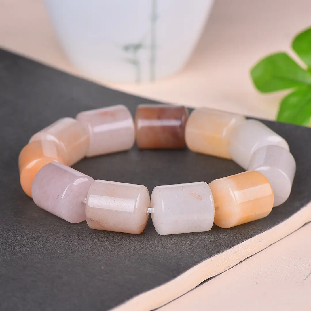 Exquisite Gold & Jade Square Bracelets Set
