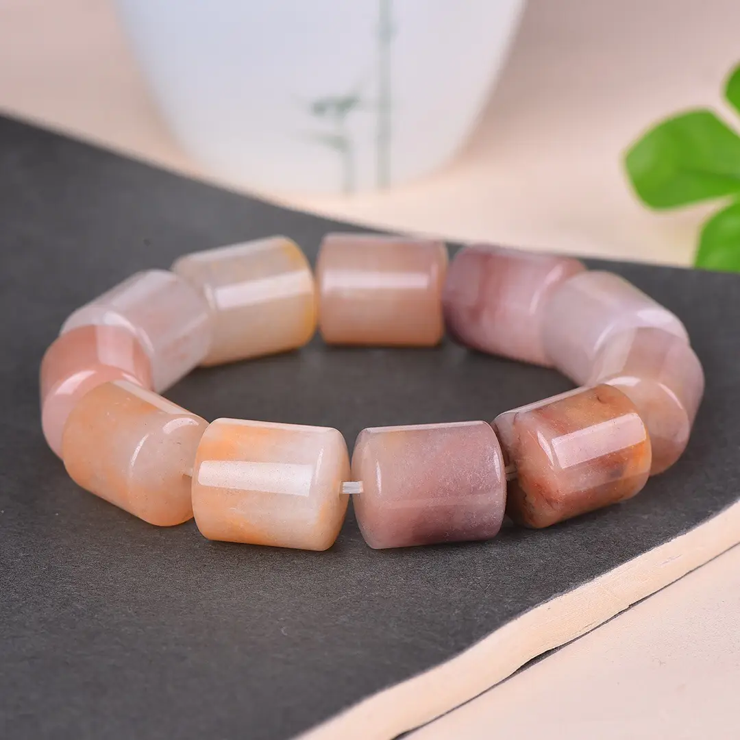 Exquisite Gold & Jade Square Bracelets Set