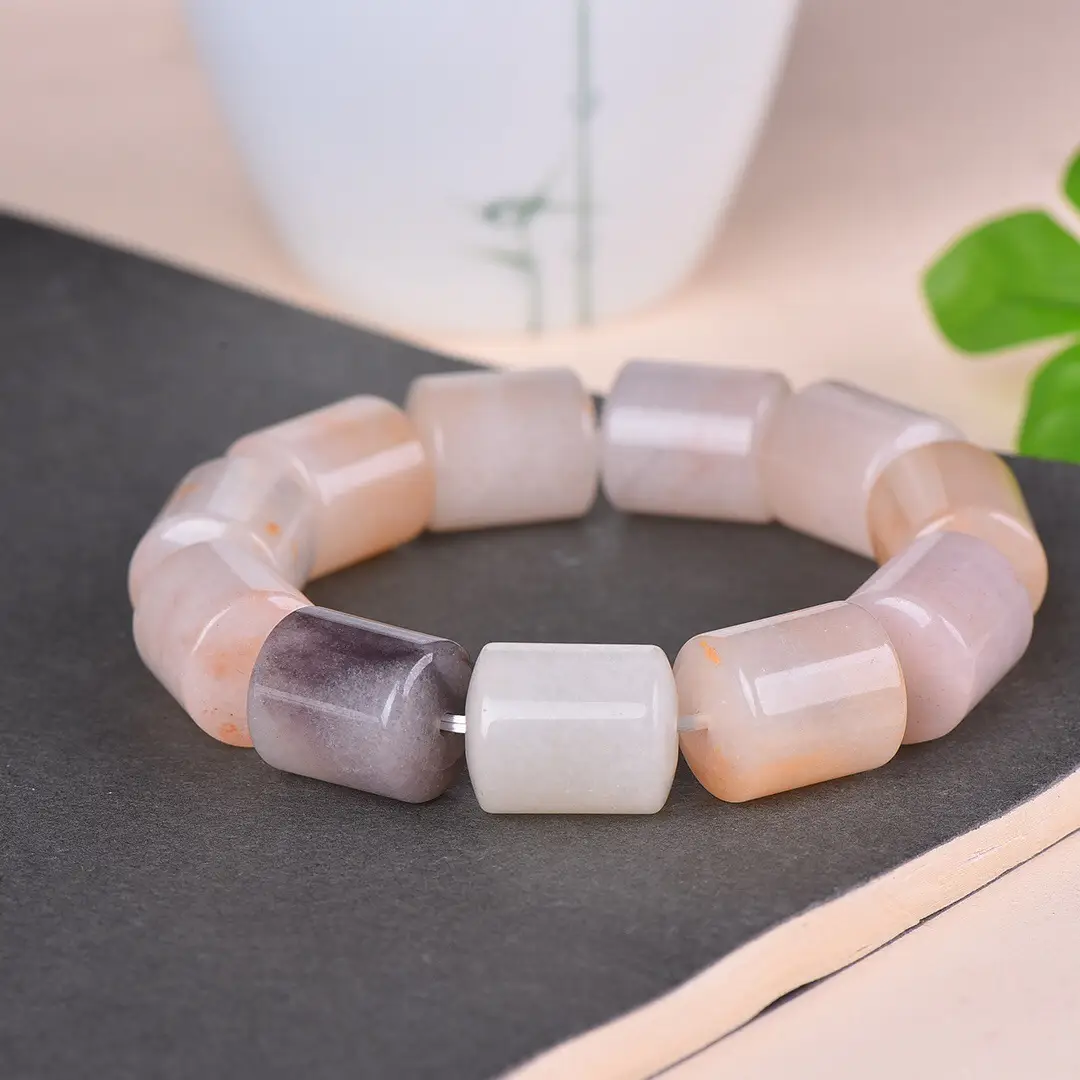 Exquisite Gold & Jade Square Bracelets Set