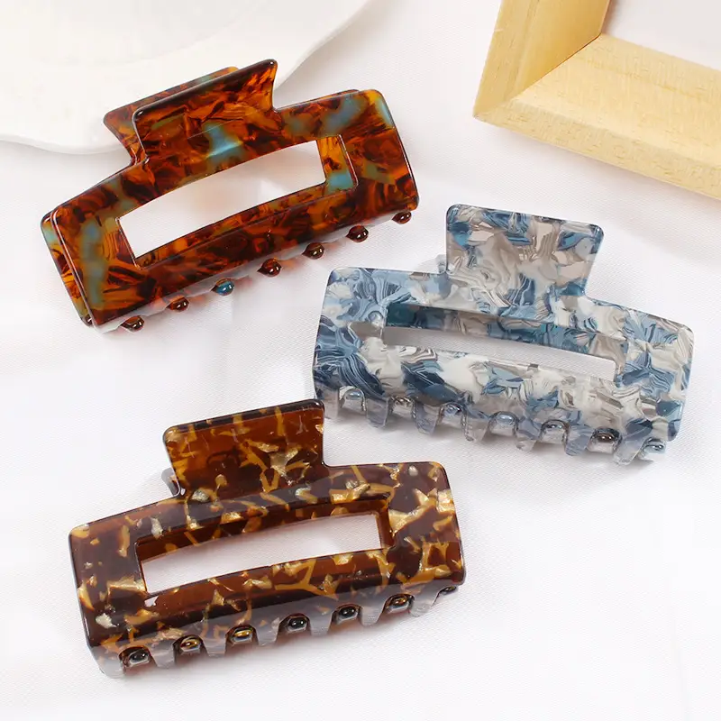 Retro Acrylic Shark Hair Clip with Colorful Design - Image 7
