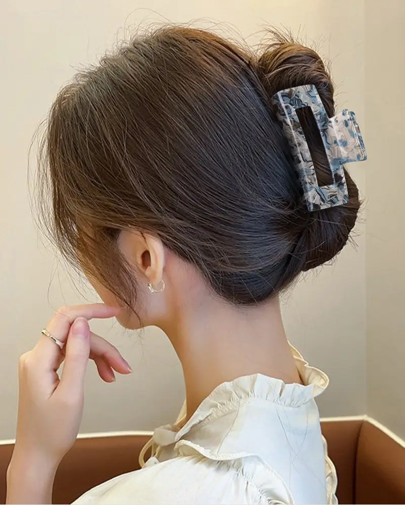 Retro Acrylic Shark Hair Clip with Colorful Design — feature 3