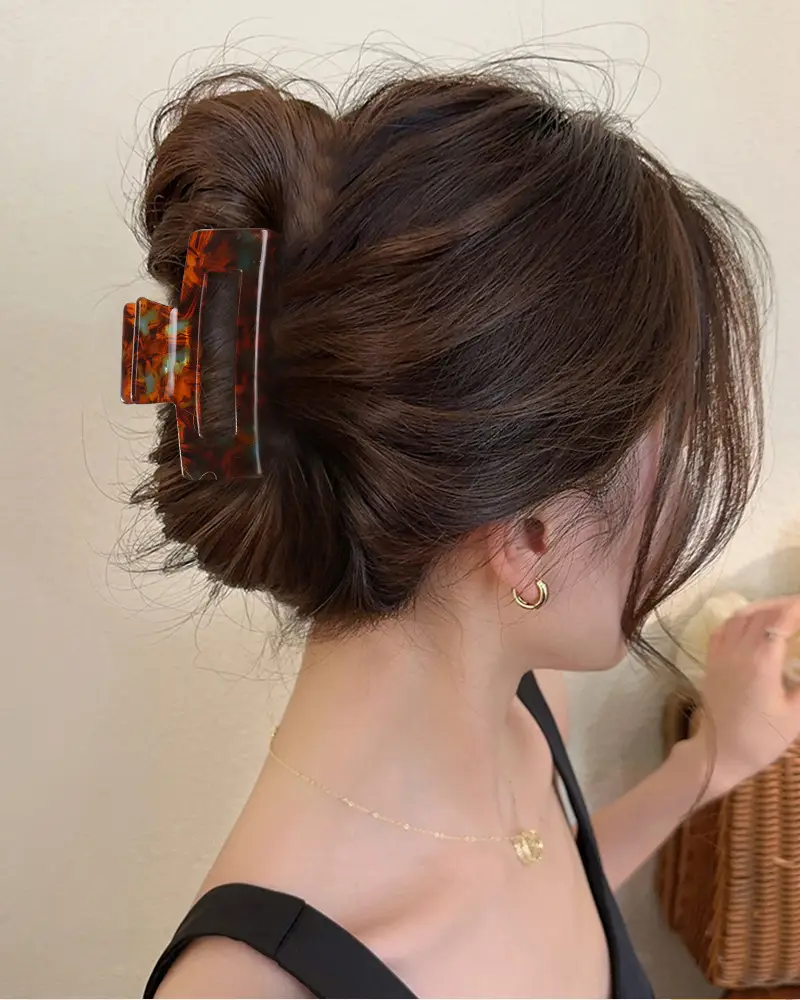 Retro Acrylic Shark Hair Clip with Colorful Design — feature 4