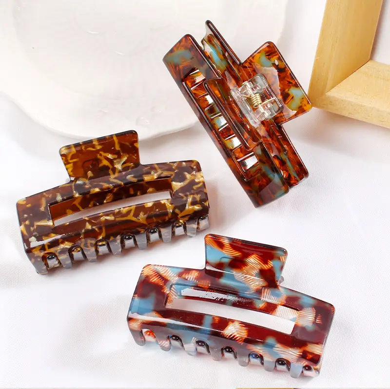 Retro Acrylic Shark Hair Clip with Colorful Design — feature 5