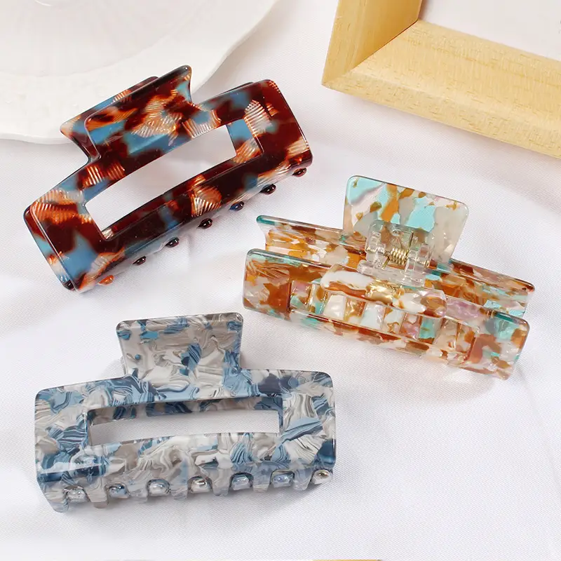 Retro Acrylic Shark Hair Clip with Colorful Design — feature 6