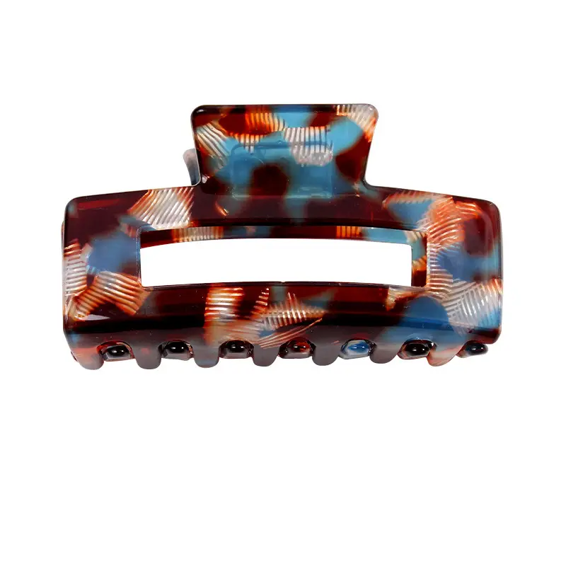 Retro Acrylic Shark Hair Clip with Colorful Design - Image 2