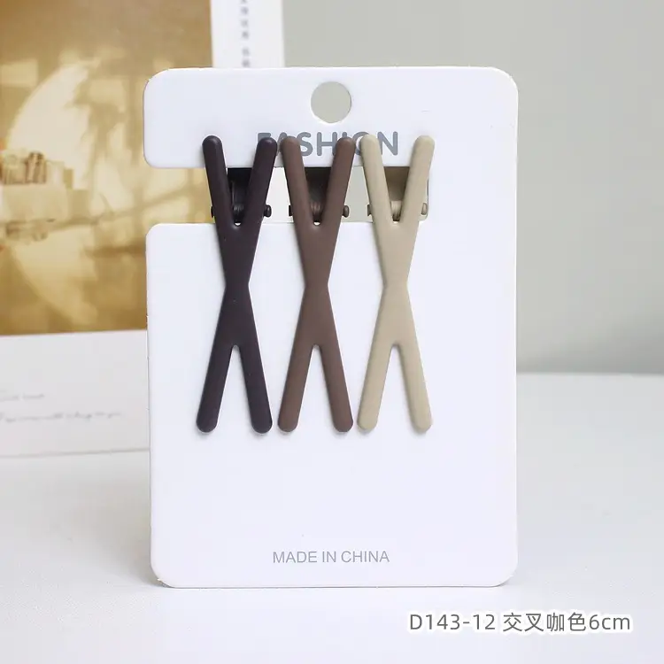 Extended Seamless Metal Hairpin 3pcs Brown Bangs Clip - Image 12