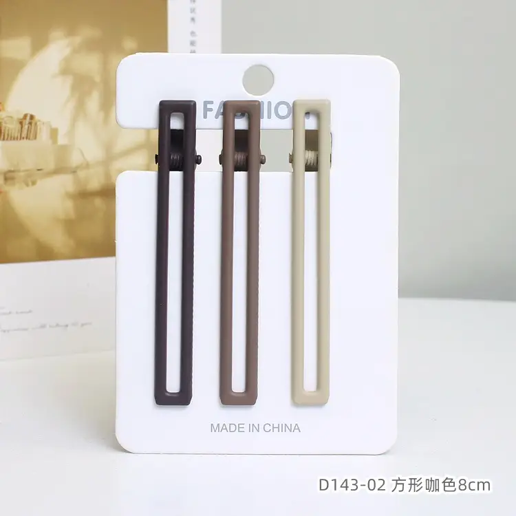 Extended Seamless Metal Hairpin 3pcs Brown Bangs Clip - Image 2