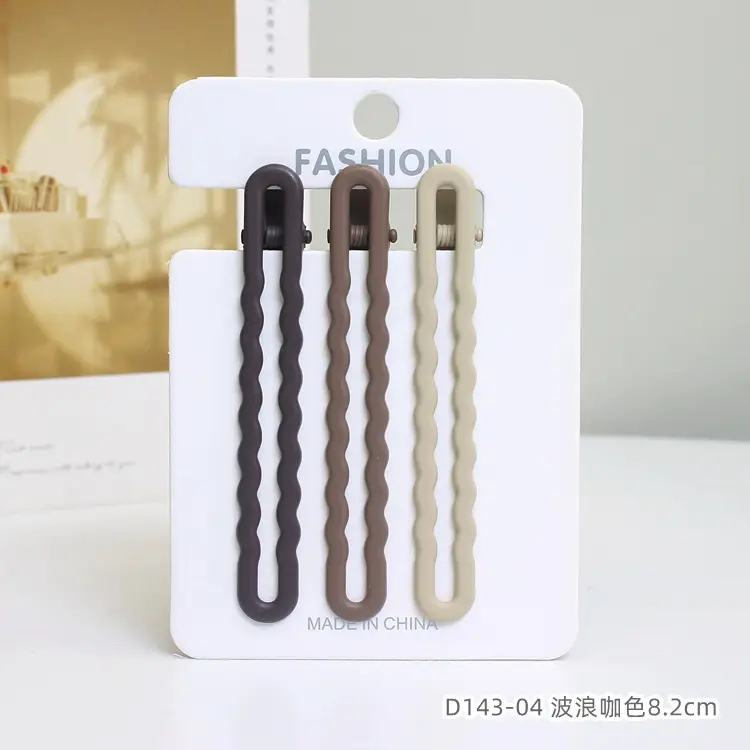 Extended Seamless Metal Hairpin 3pcs Brown Bangs Clip - Image 4