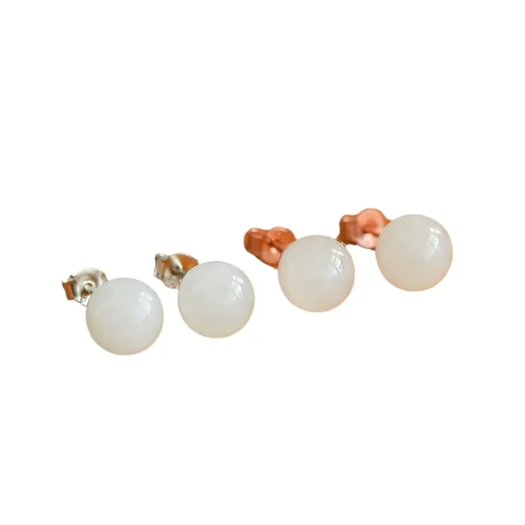 S925 Silver 8 Pearl Stud Earrings