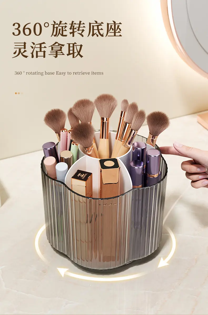 Transparent Rotating Makeup Storage with Lid — feature 3