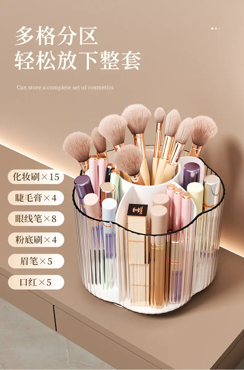 Transparent Rotating Makeup Storage with Lid — feature 4