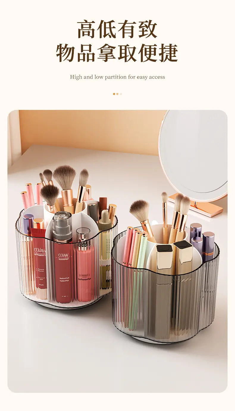 Transparent Rotating Makeup Storage with Lid — feature 7