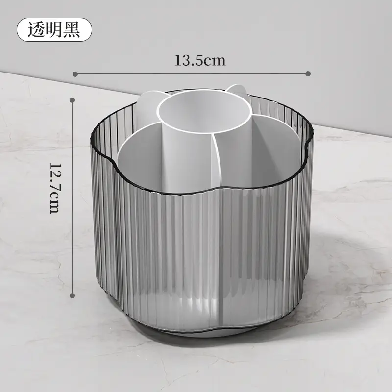 Transparent Rotating Makeup Storage with Lid - Image 2