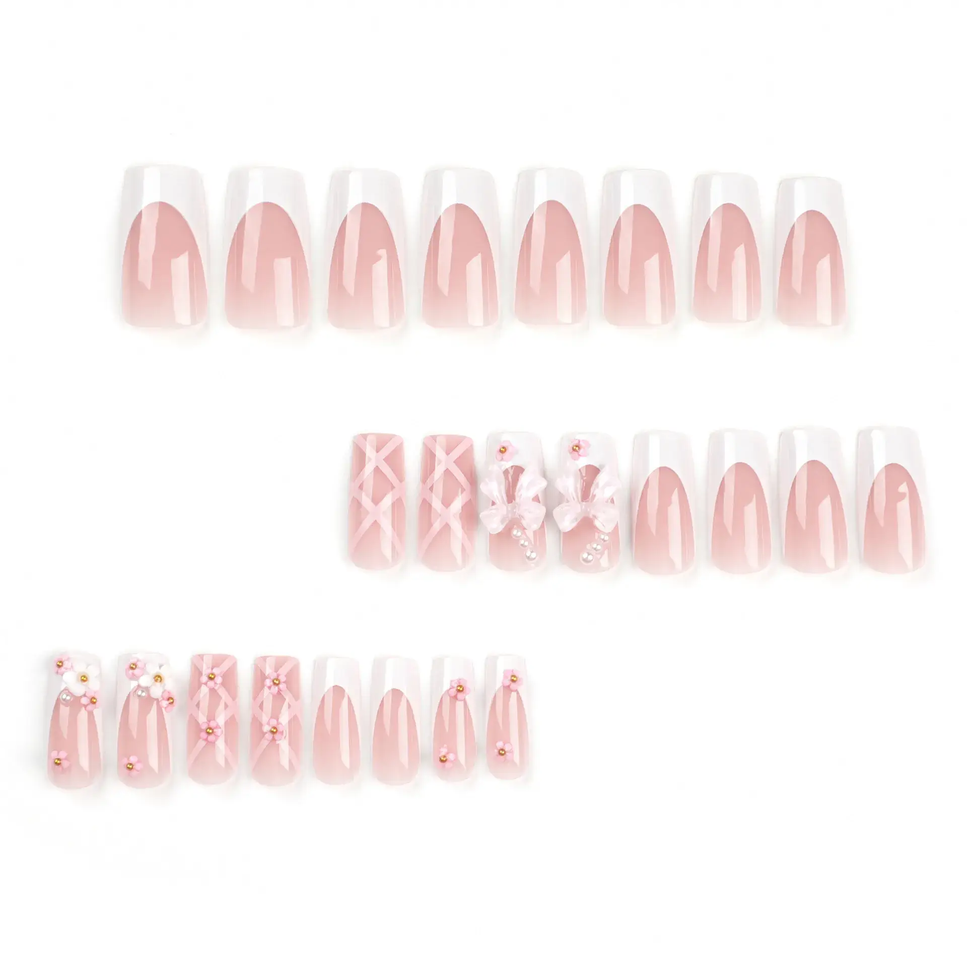 Pink Bow Nail Art Set for Women - Image 2