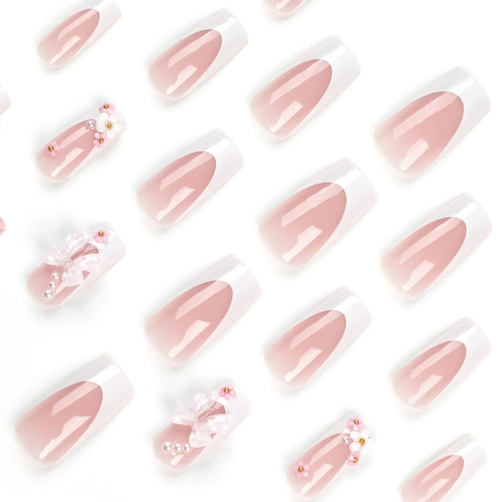 Pink Bow Nail Art Set for Women - Image 3