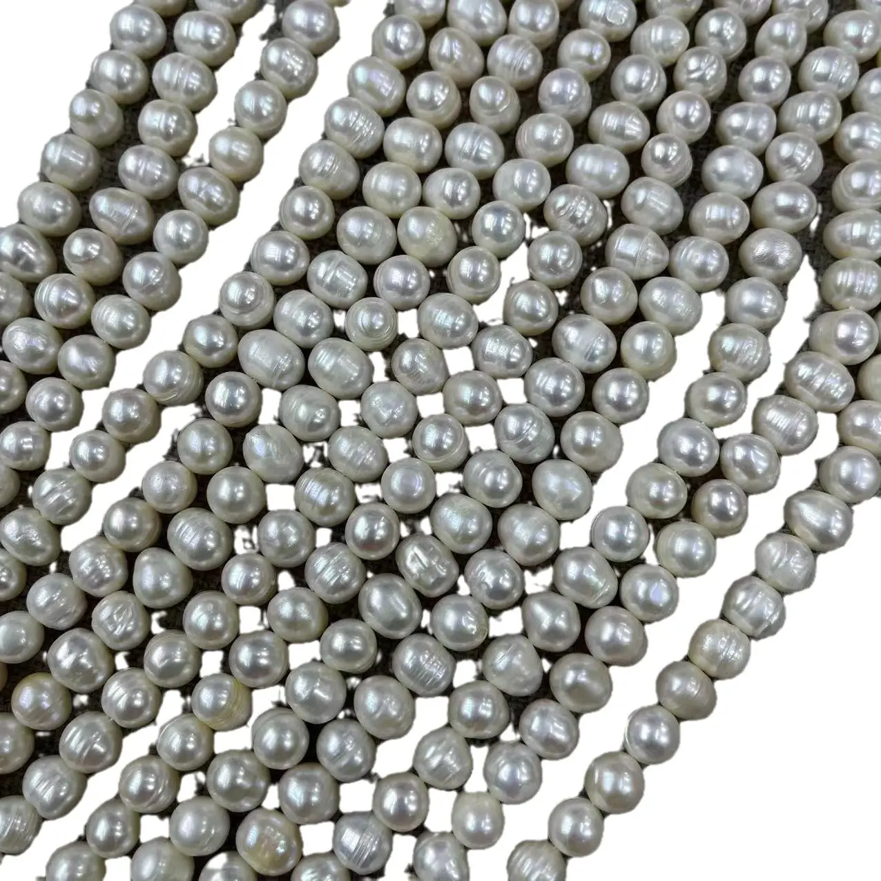 7-8mm Natural Freshwater Pearl Necklace Set - Image 5