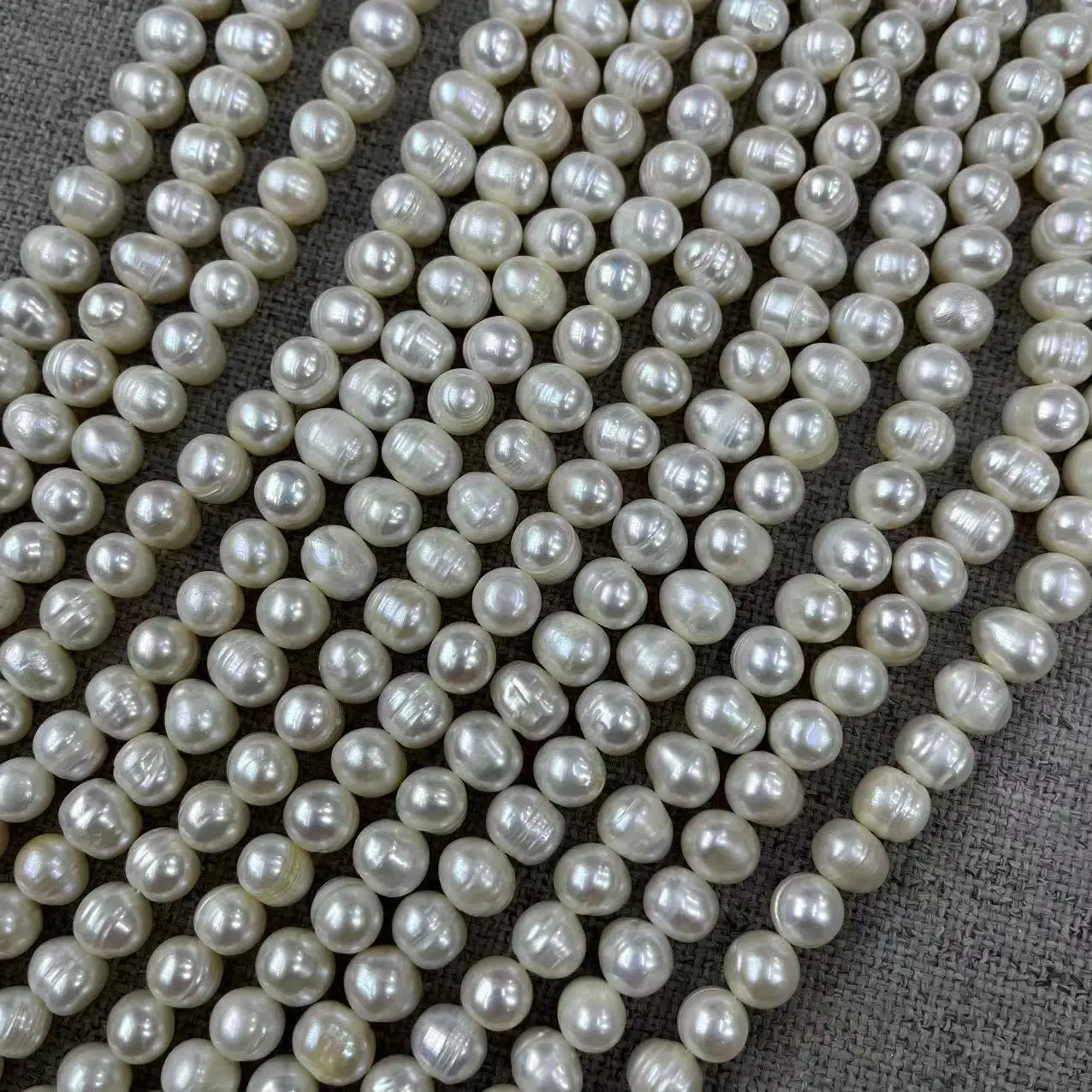 7-8mm Natural Freshwater Pearl Necklace Set — feature 5