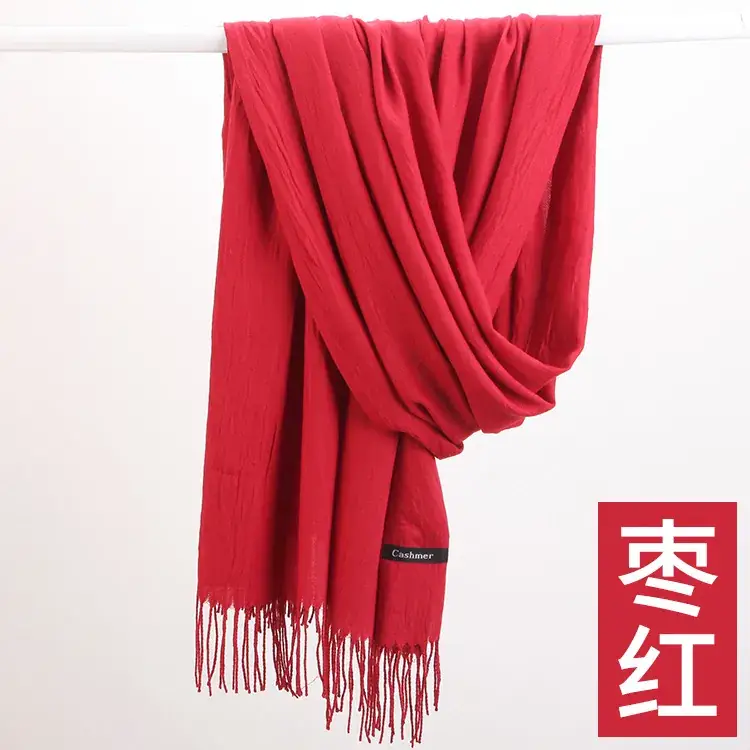 Women's Navy Blue Cashmere Shawl with Tassels - Image 10