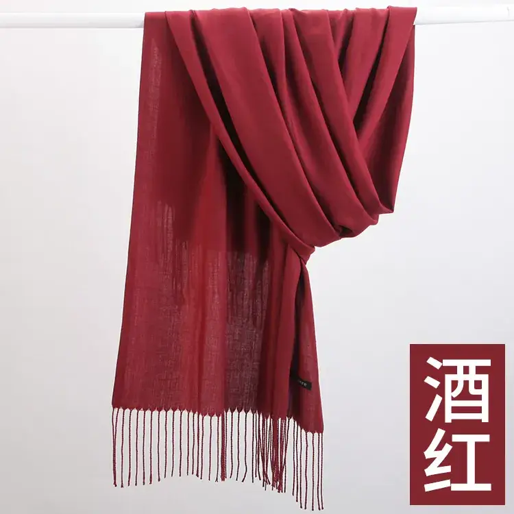 Women's Navy Blue Cashmere Shawl with Tassels - Image 15