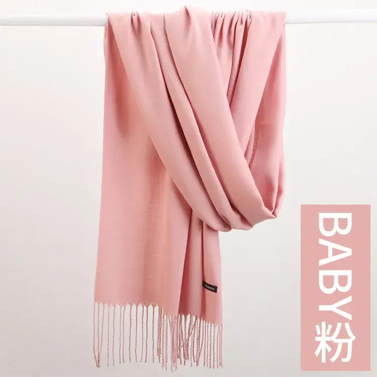Women's Navy Blue Cashmere Shawl with Tassels - Image 2