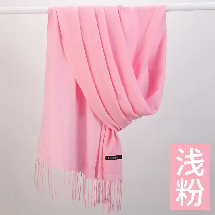 Women's Navy Blue Cashmere Shawl with Tassels - Image 19