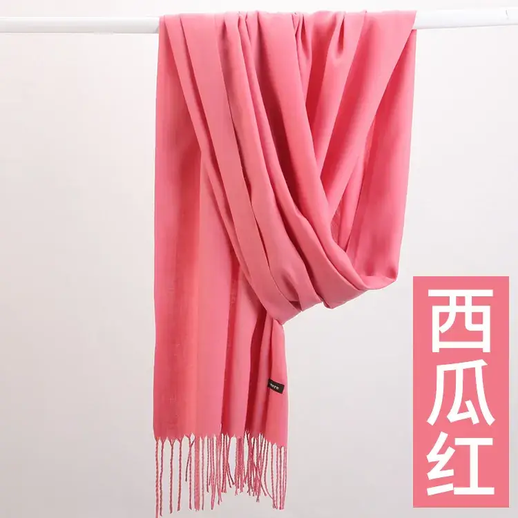 Women's Navy Blue Cashmere Shawl with Tassels - Image 28