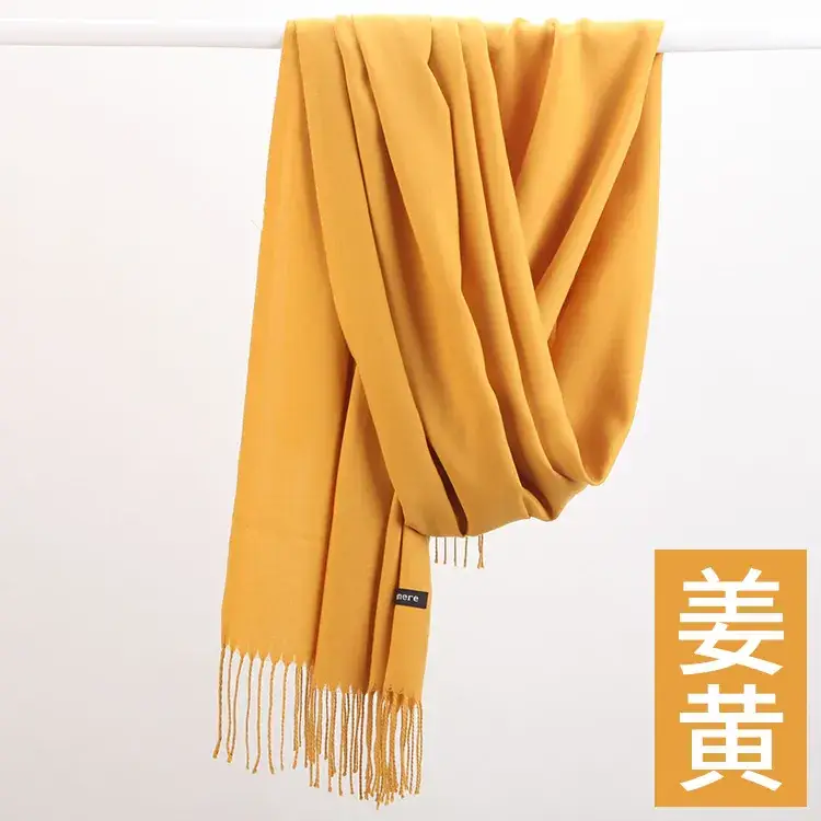 Women's Navy Blue Cashmere Shawl with Tassels - Image 9