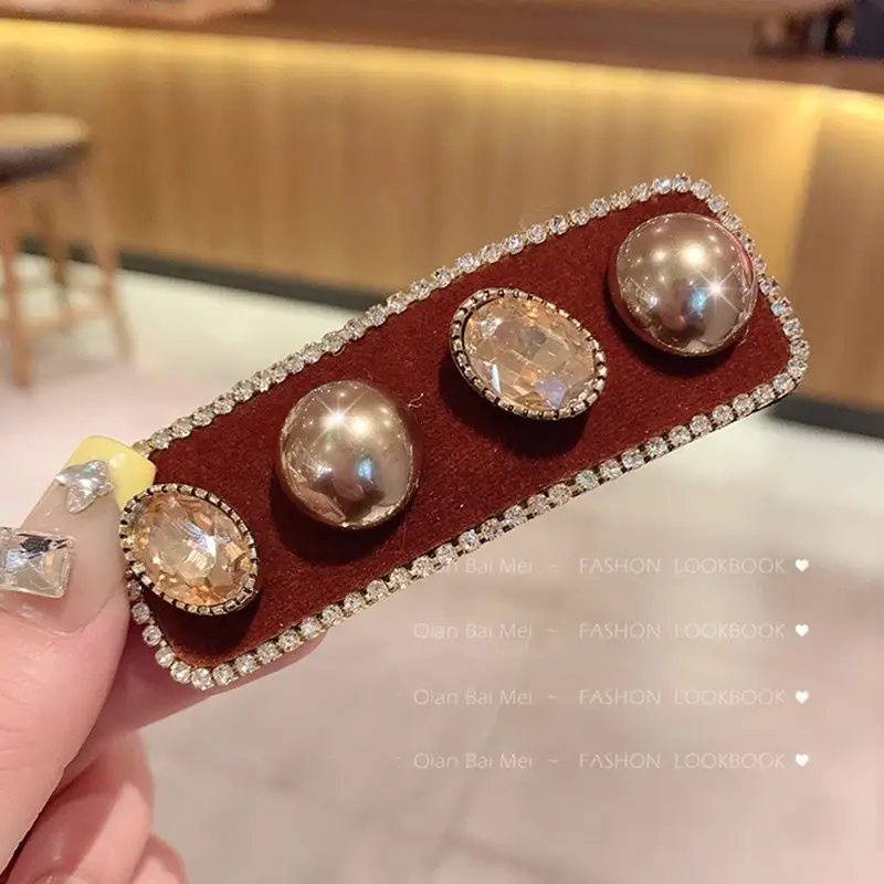 Autumn Winter Brown Rhinestone Bear Clip Hairpin — feature 19