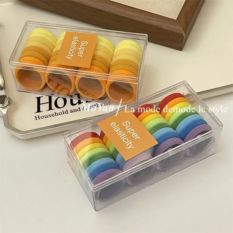 Sweet Macaron Color Hair Bands Gradient Rubber Ties — feature 11