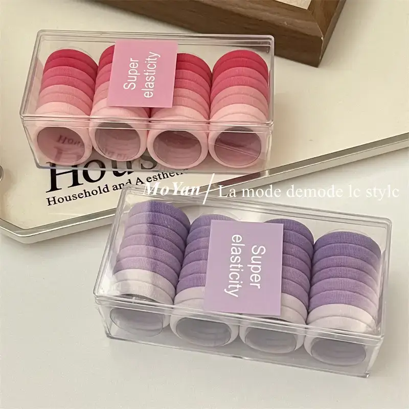 Sweet Macaron Color Hair Bands Gradient Rubber Ties — feature 12